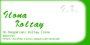 ilona koltay business card